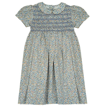 Smock Dress - Blue Flowers