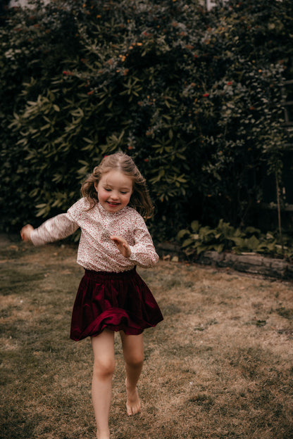 Sefora Velvet Skirt - Bordeaux