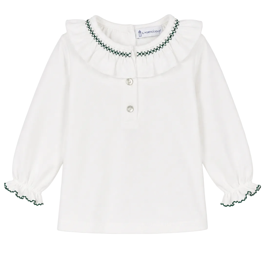 Girl Smock Polo - Green