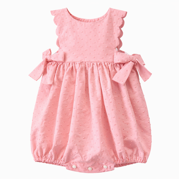 Caramella Romper - Plumetis Pink
