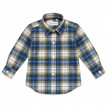 Boy Shirt - Blue Tartan