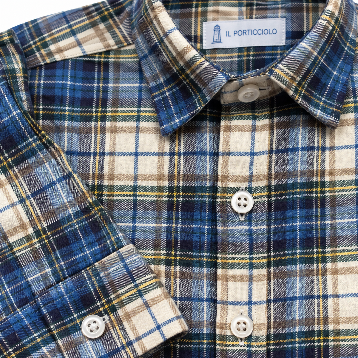 Boy Shirt - Blue Tartan