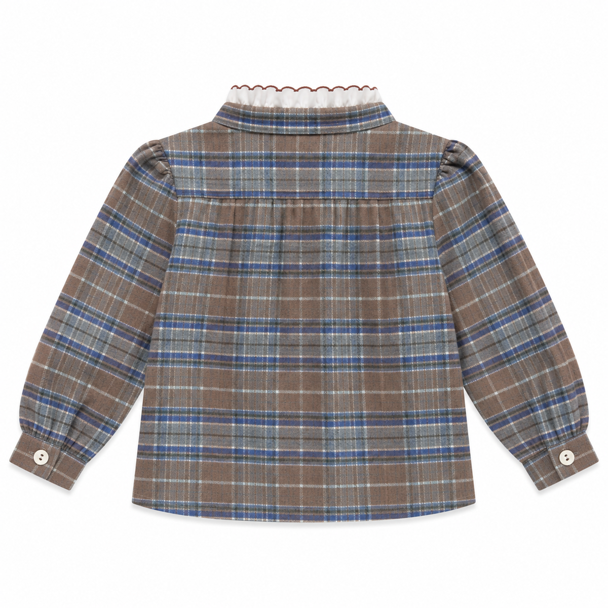 Girl Shirt - Brown Tartan