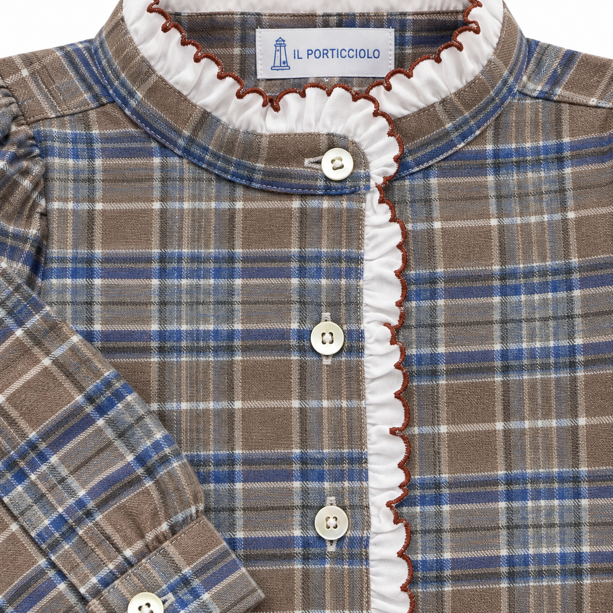 Girl Shirt - Brown Tartan
