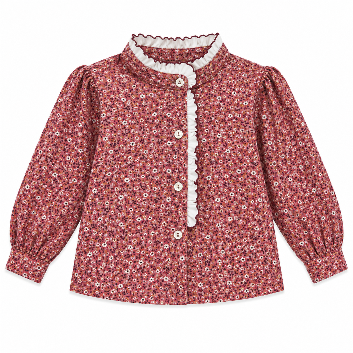 Girl Shirt - Flowers Bordeaux