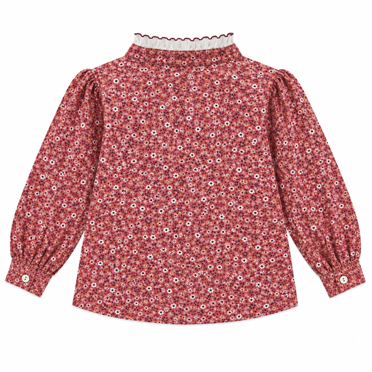 Girl Shirt - Flowers Bordeaux