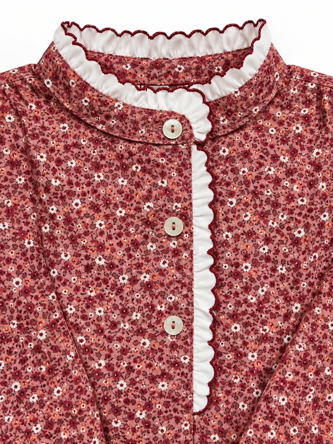 Girl Shirt - Flowers Bordeaux