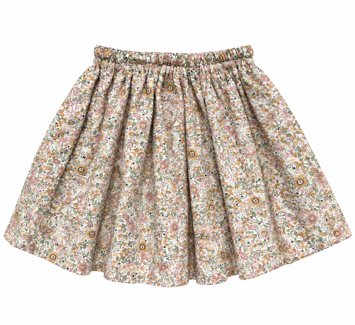 Giuli Double Skirt - Green & Yellow Flowers