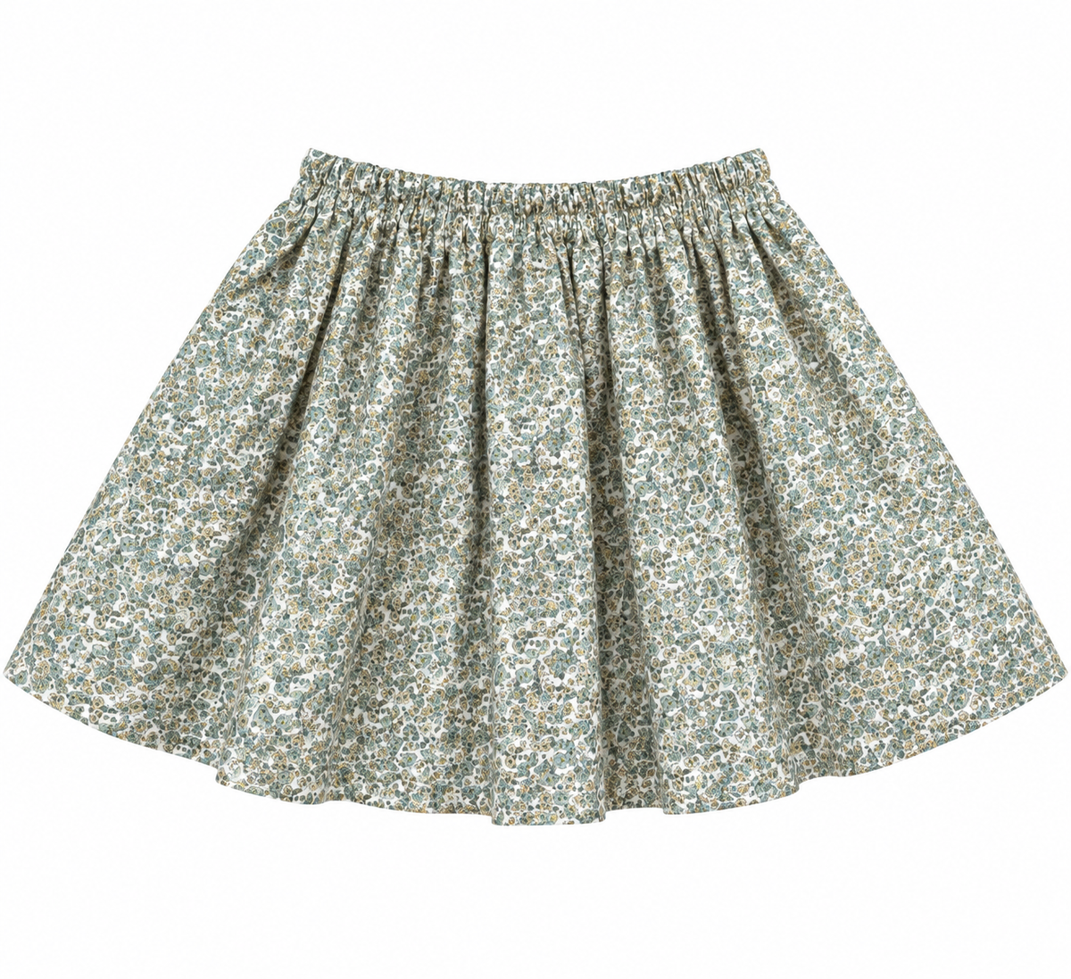 Giuli Double Skirt - Beige & Green Flowers