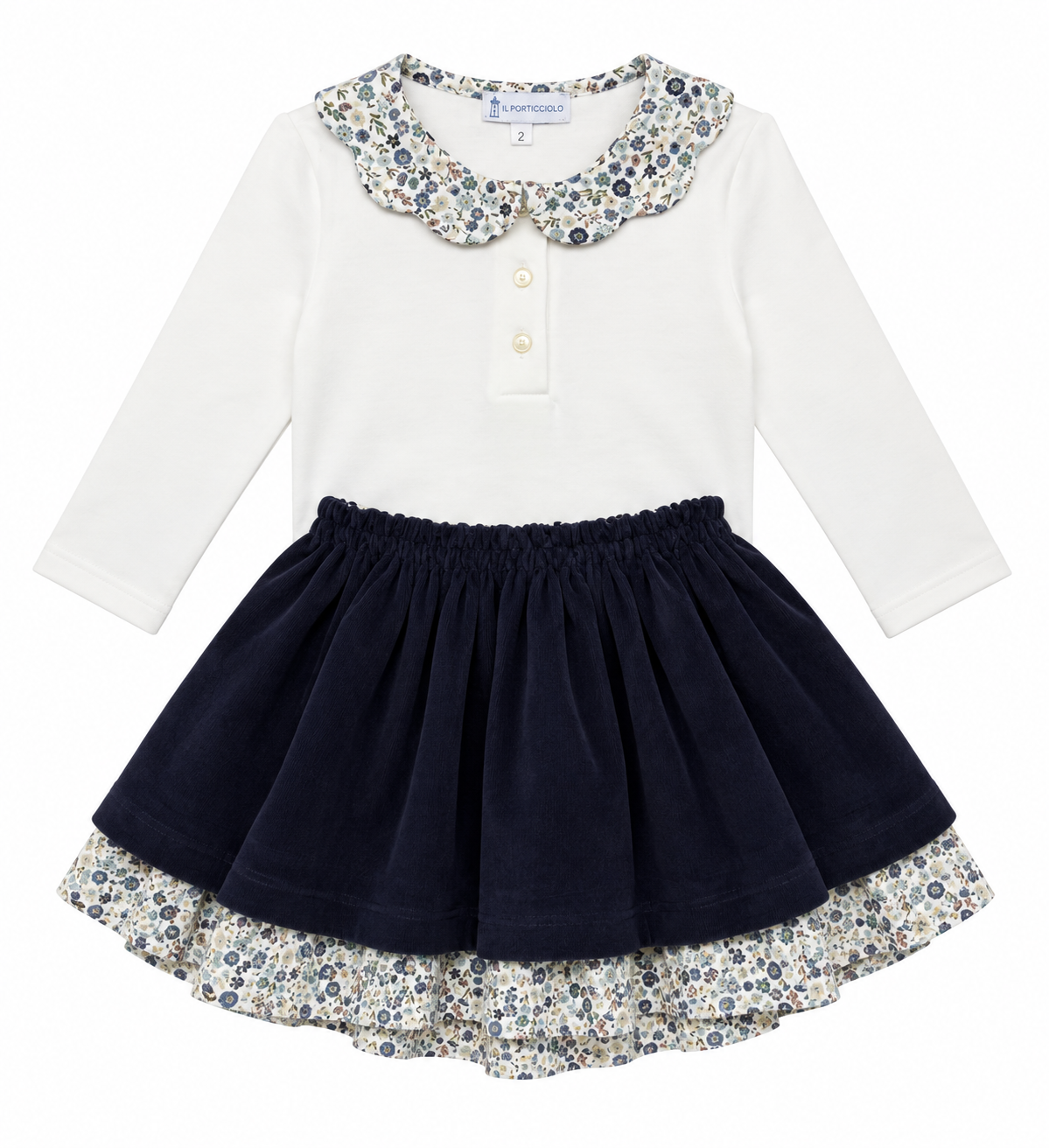 Giuli Double Skirt - Blue Flowers