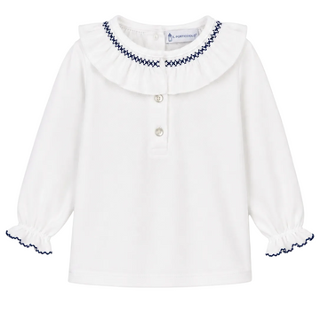 Girl Smock Polo - Navy