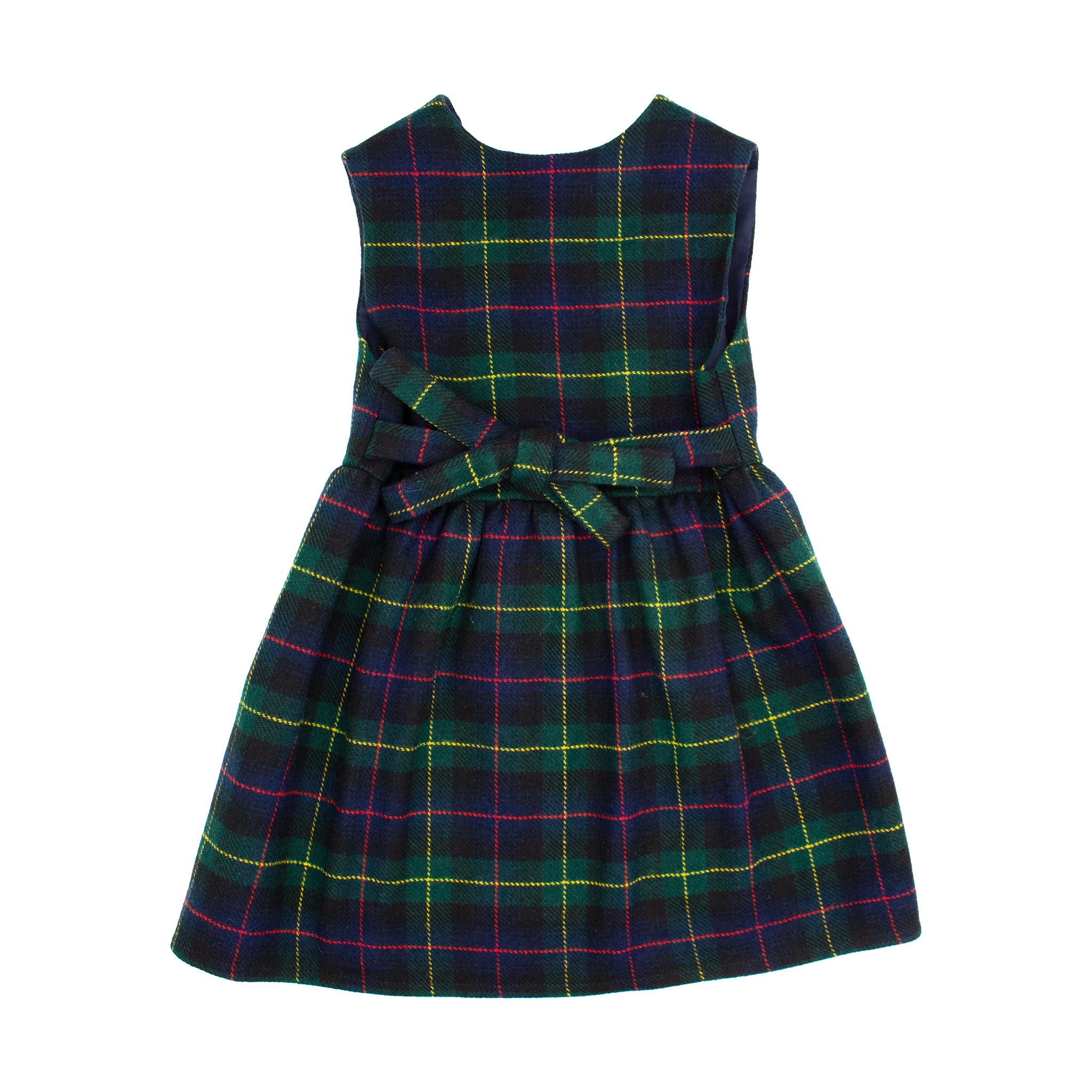 Scallop Dress - Green Tartan