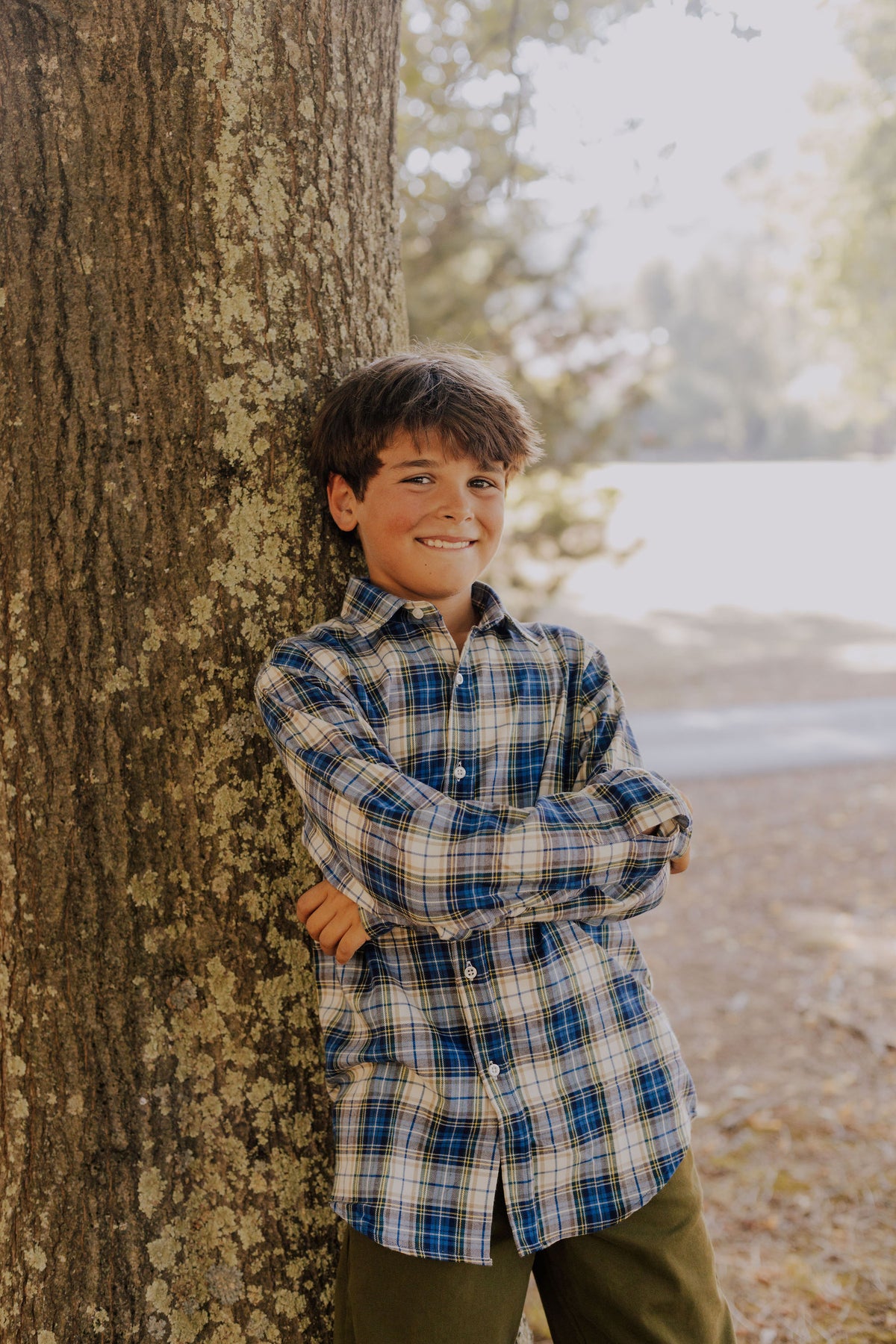 Boy Shirt - Blue Tartan