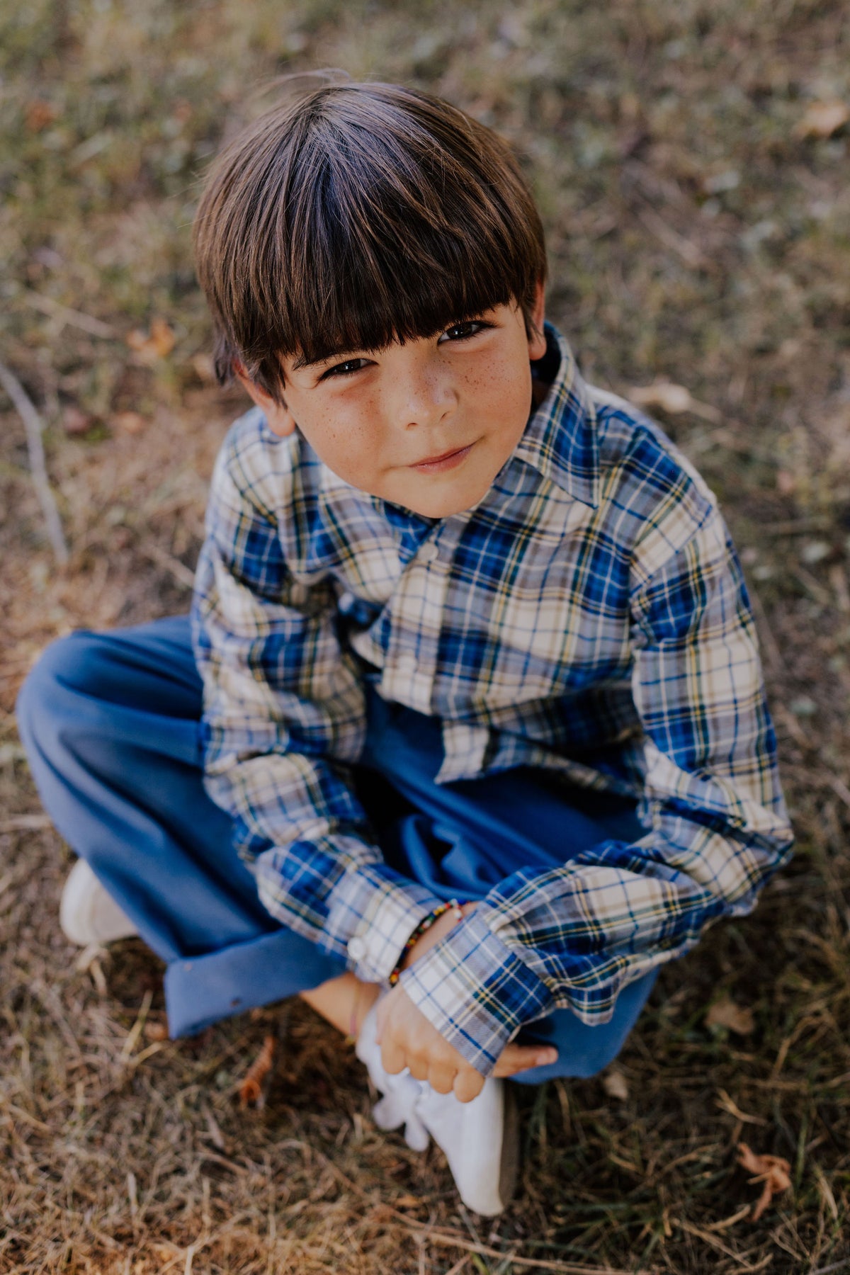 Boy Shirt - Blue Tartan