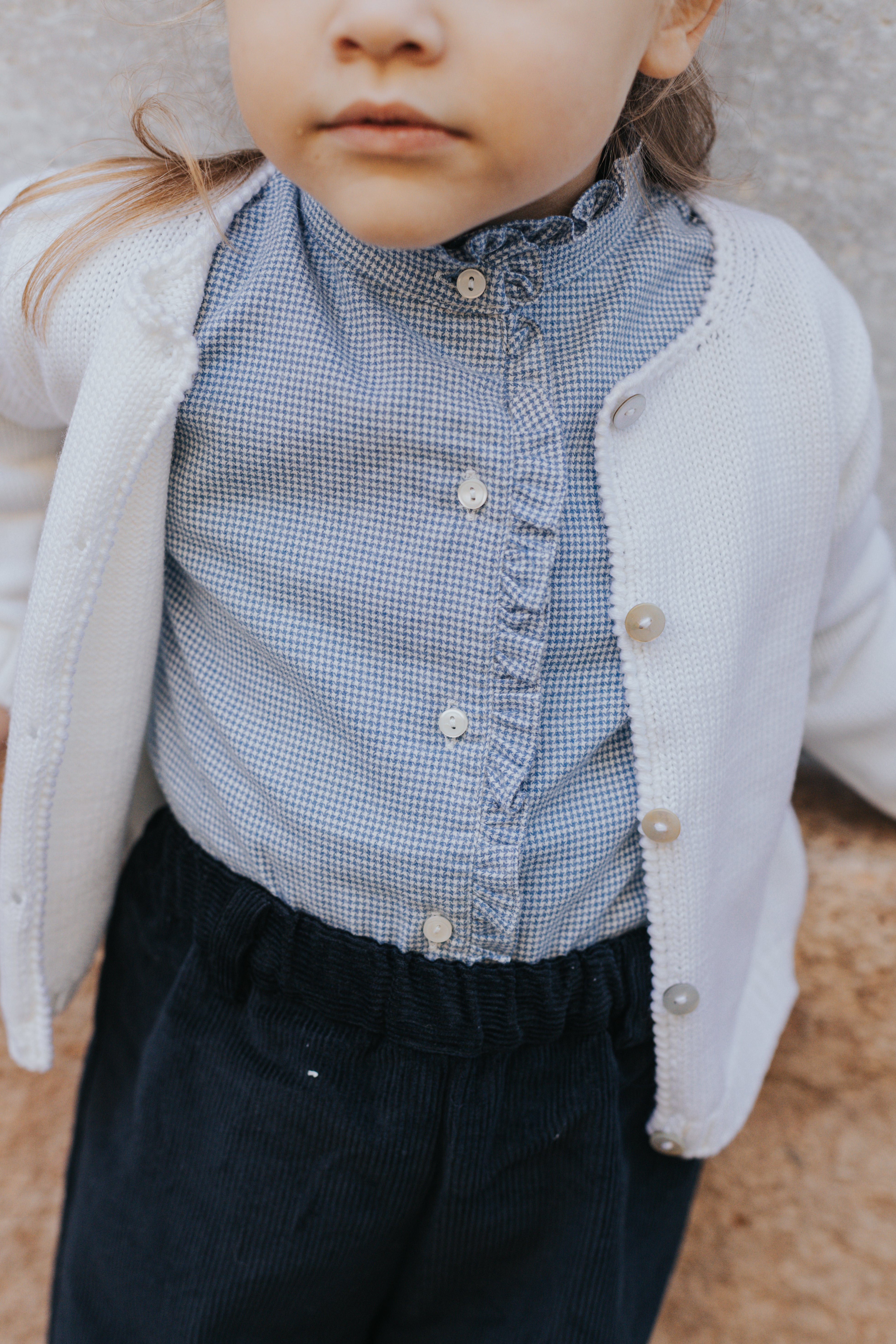 Girl Shirt Flanella - Light Blue Nailhead