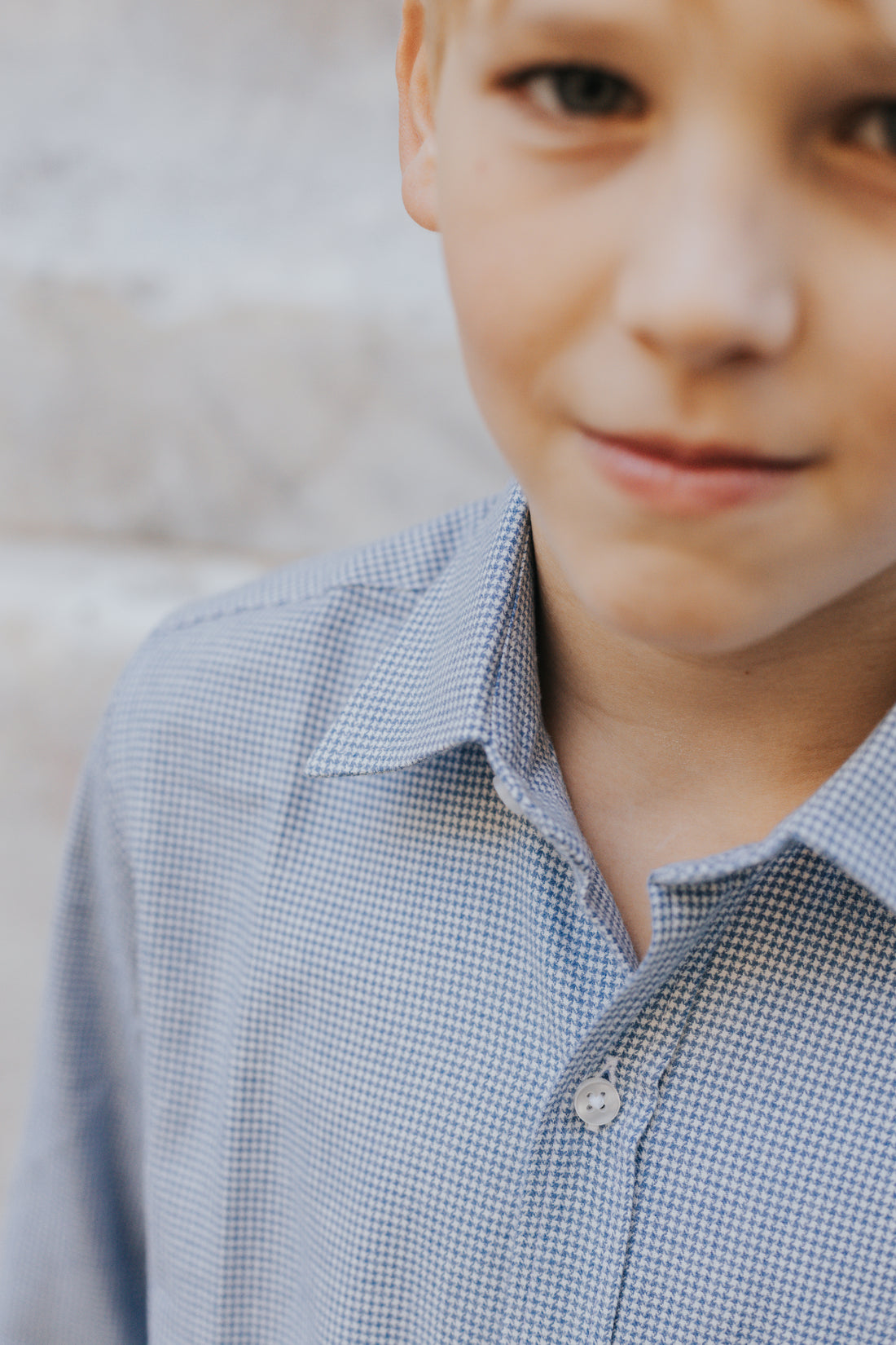 Boy Shirt Flanella - Light Blue Nailhead