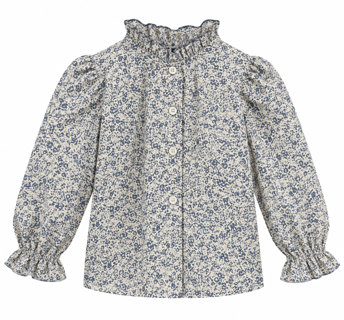 Girl Blouse - Blue Flowers