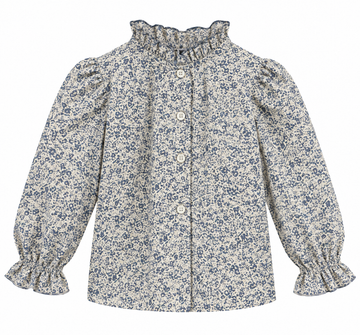 Girl Blouse - Blue Flowers