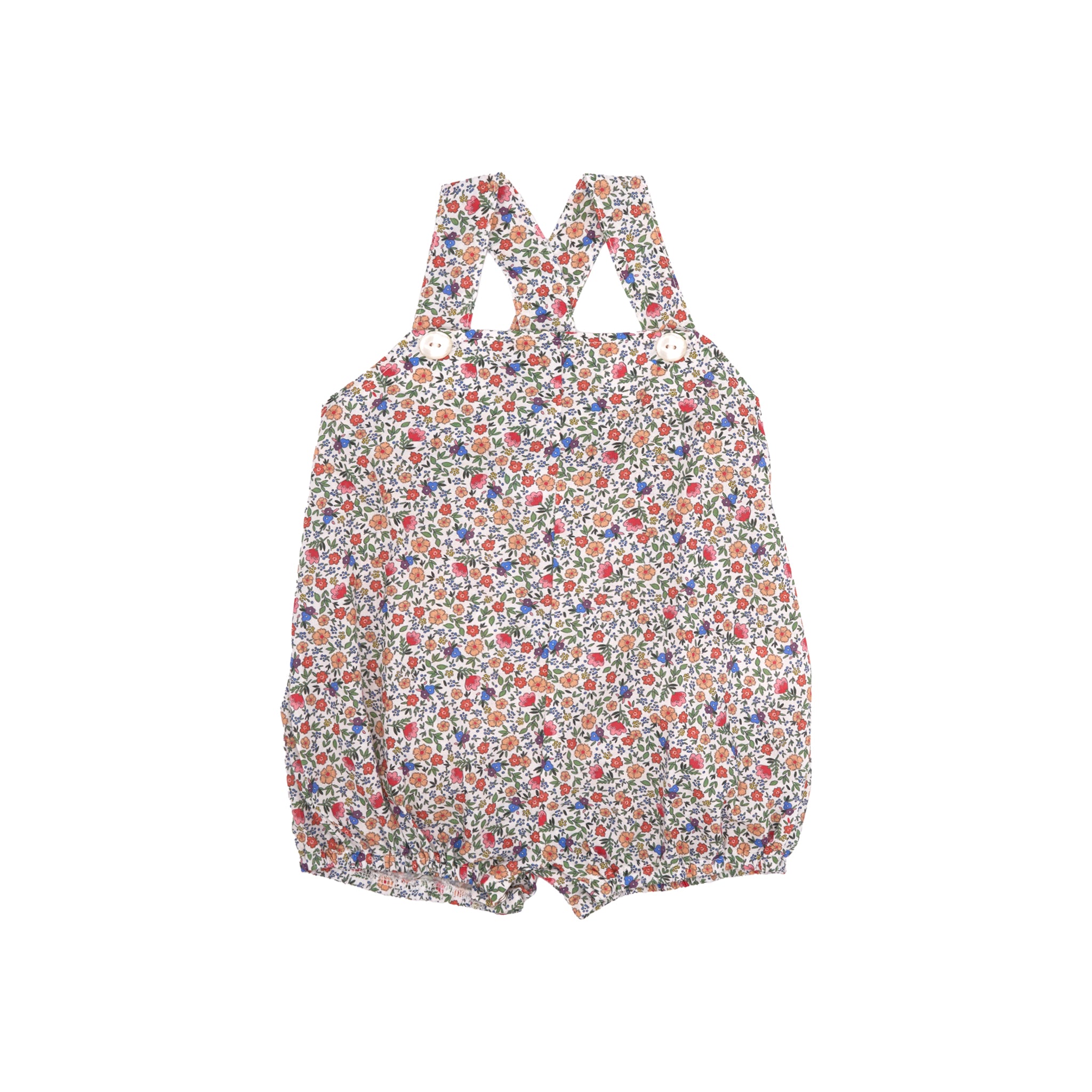 Beatrice Romper - Orange and Blue