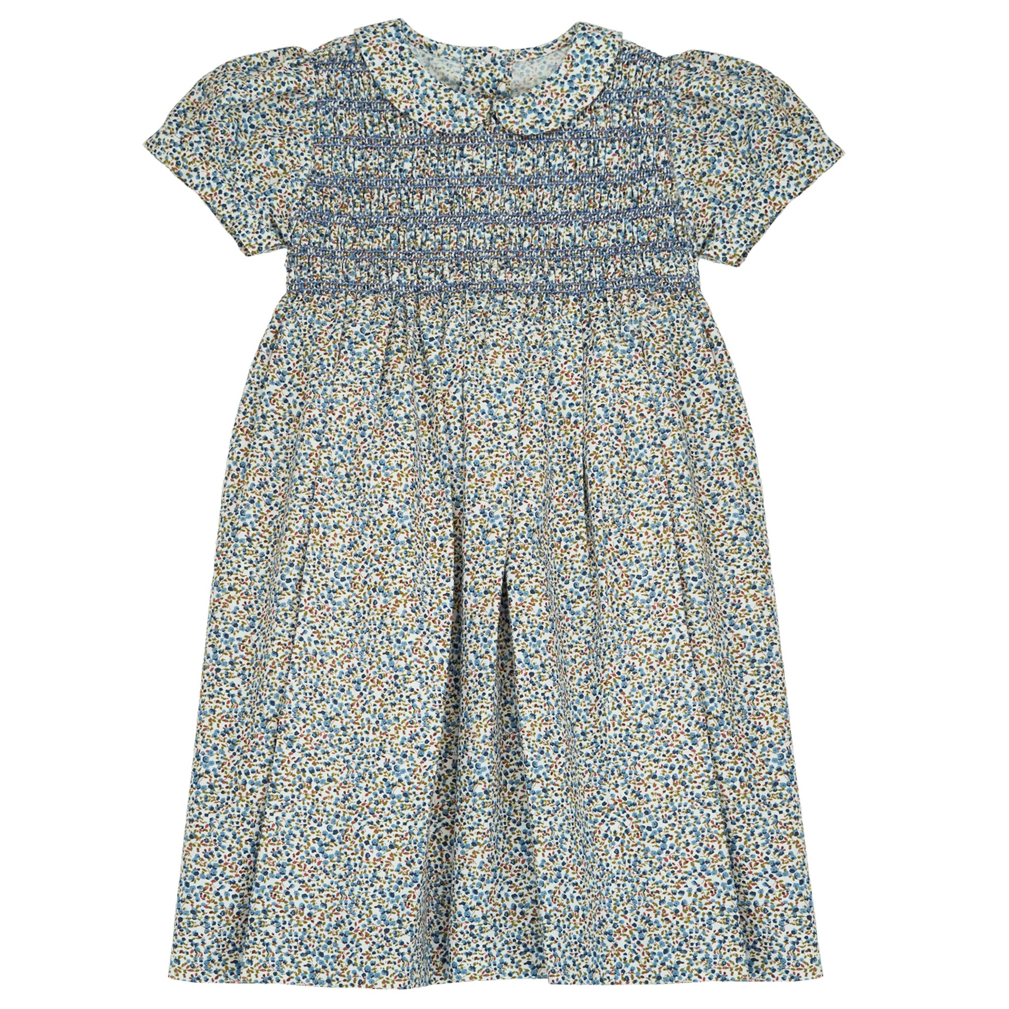 Smock Dress - Blue Flowers