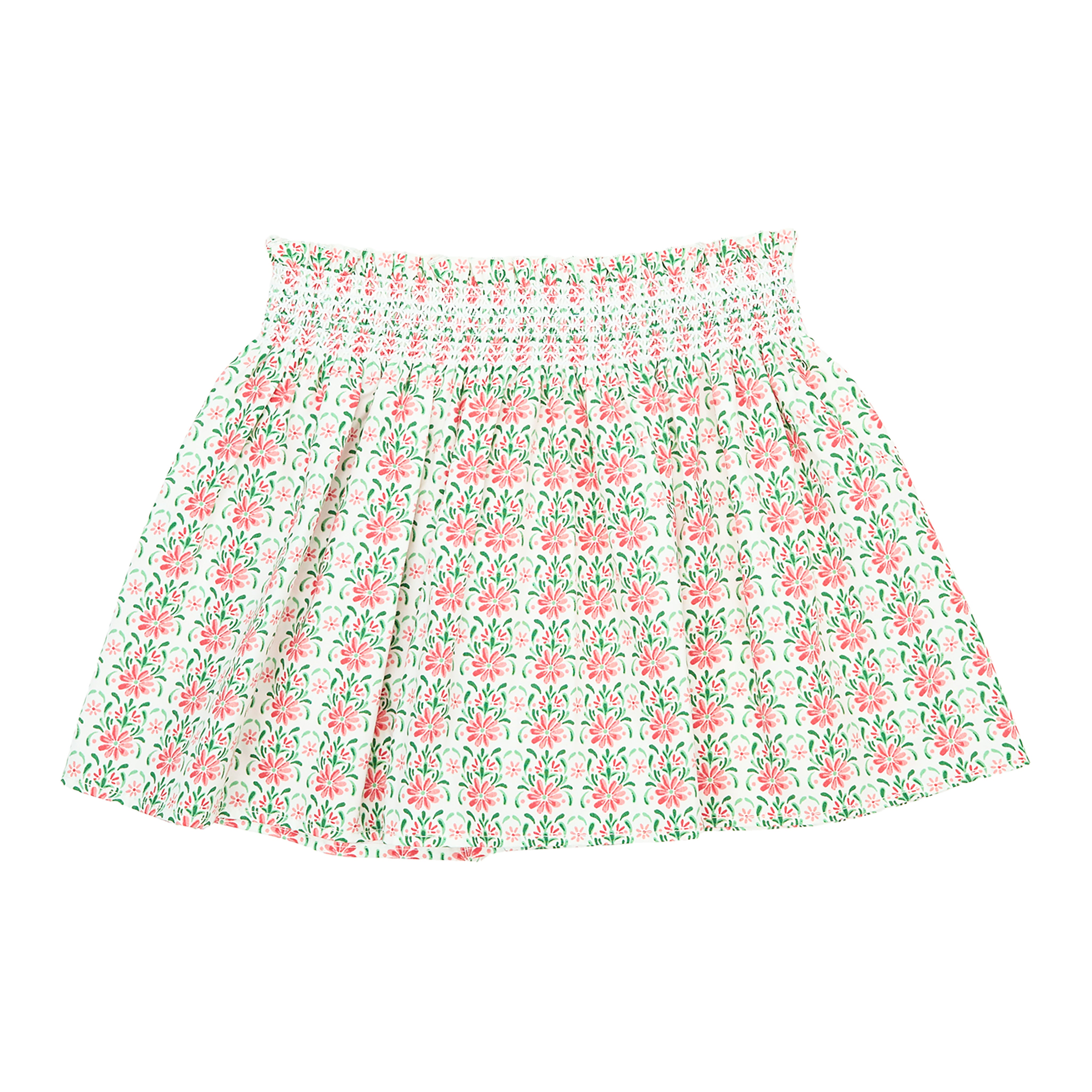 Smock Skirt - Pink and Green Flower
