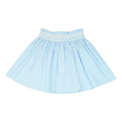 Smock Skirt - Light Blue Stripes