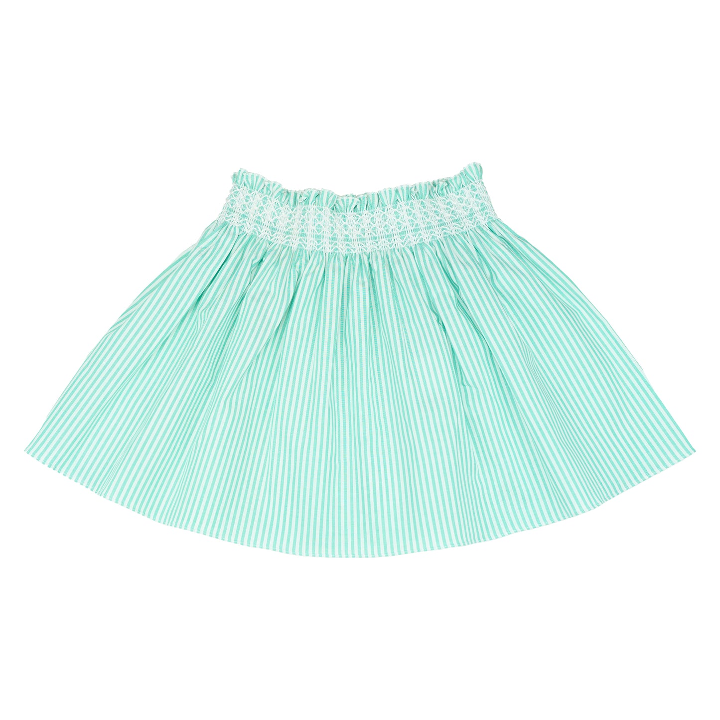 Smock Skirt - Water Green Stripes