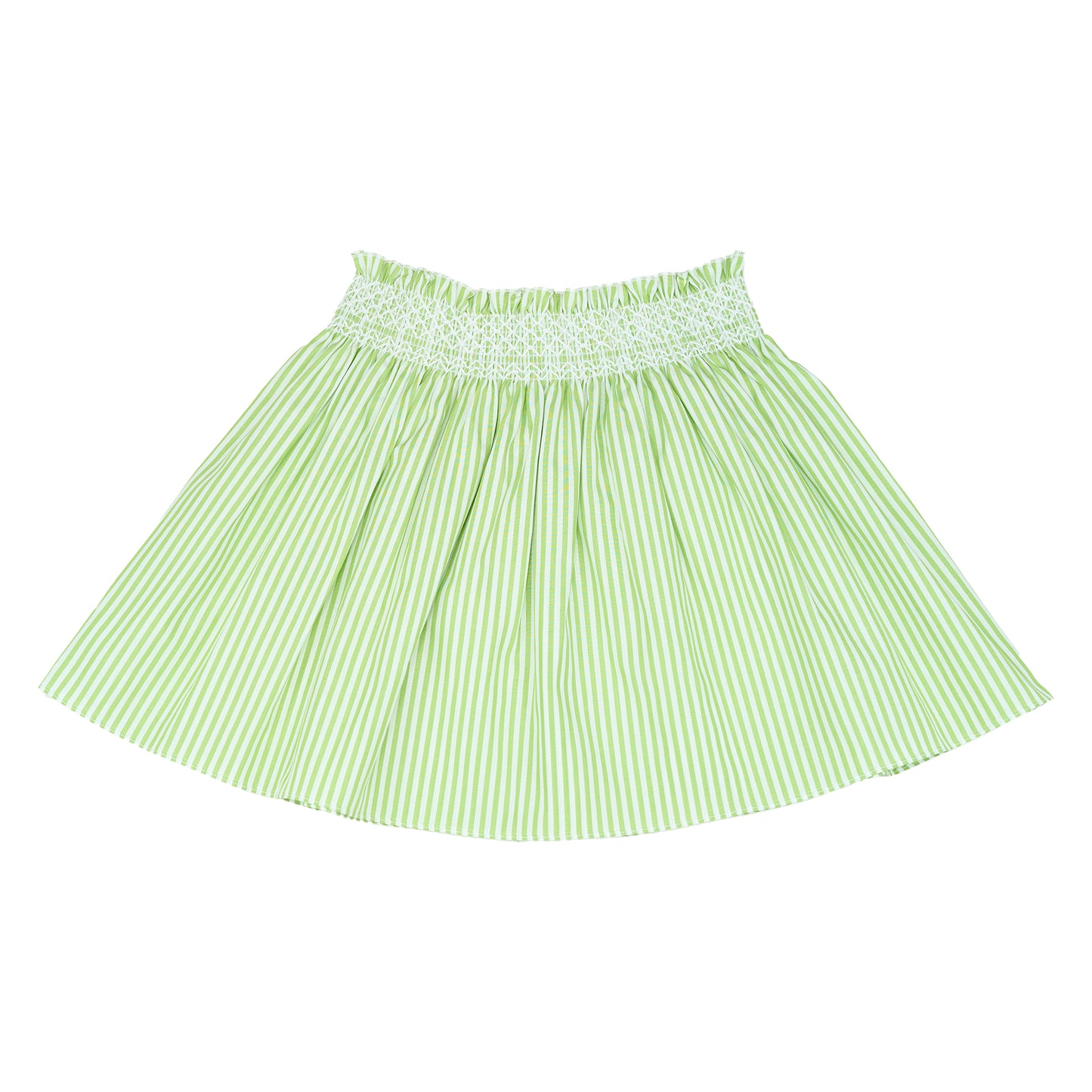 Smock Skirt - Lime Green Stripes