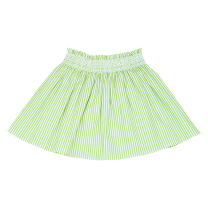 Smock Skirt - Lime Green Stripes