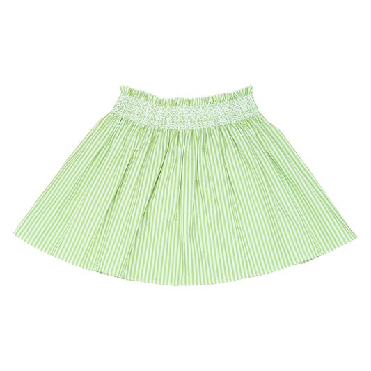 Smock Skirt - Lime Green Stripes