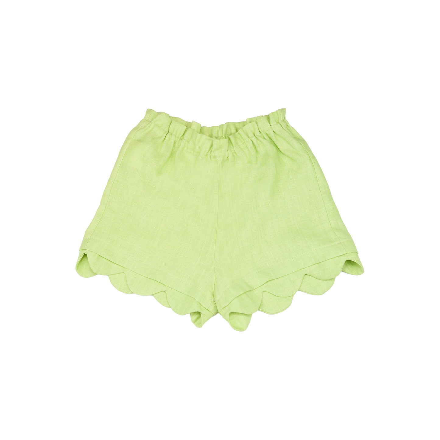 Waves Shorts - Lime Green Linen