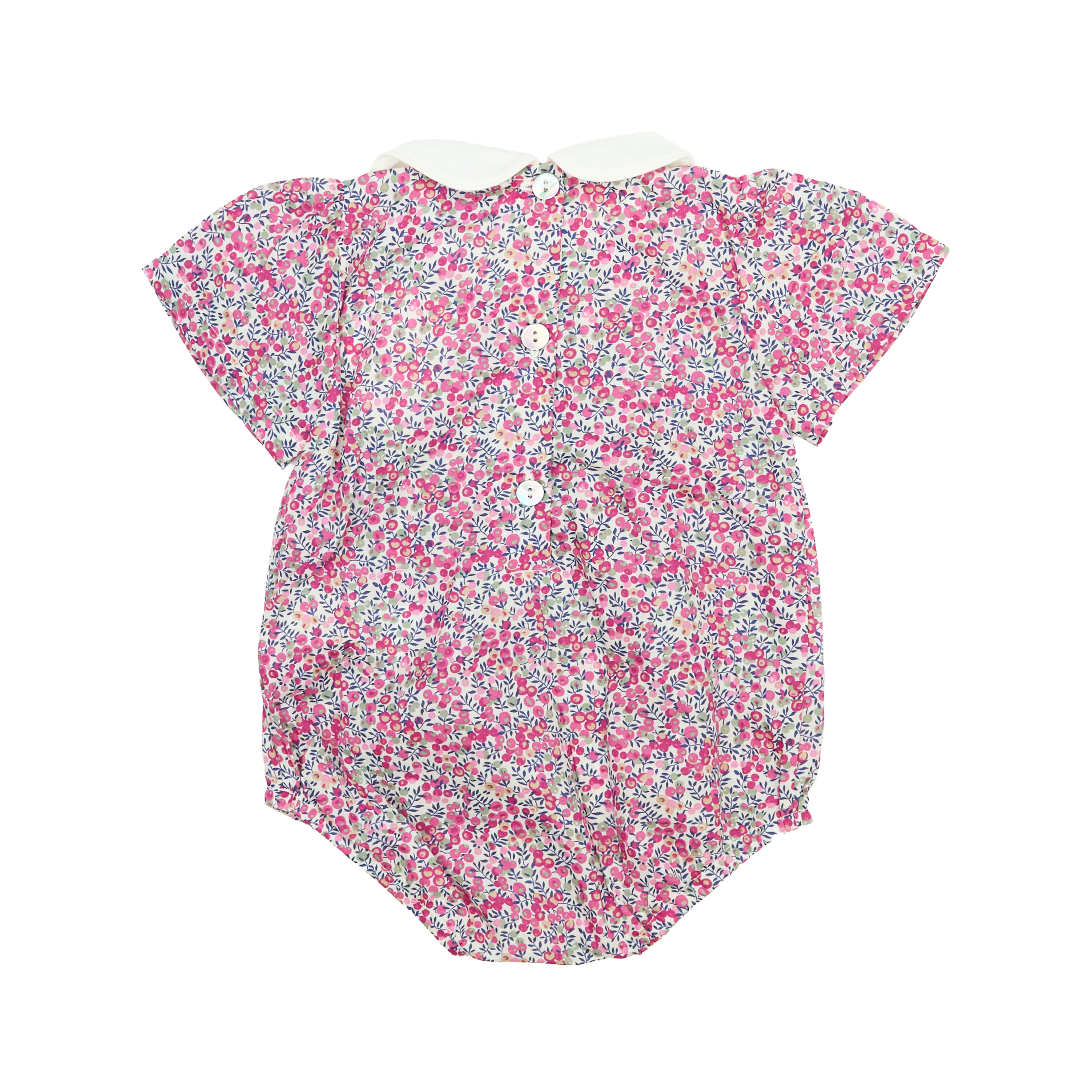 Elena Smock Romper - Pink Flowers