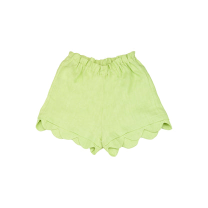 Waves Shorts - Lime Green Linen