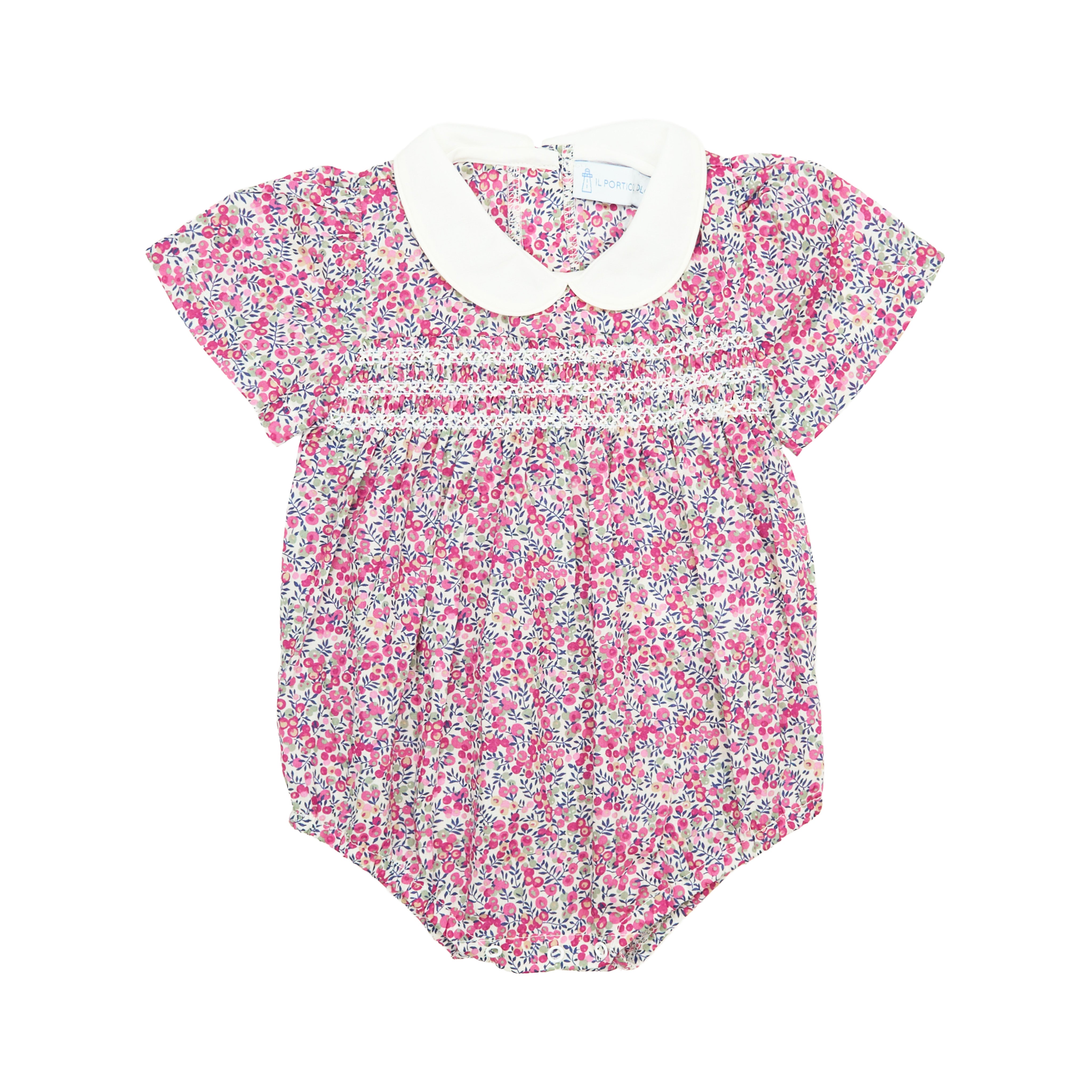 Elena Smock Romper - Pink Flowers