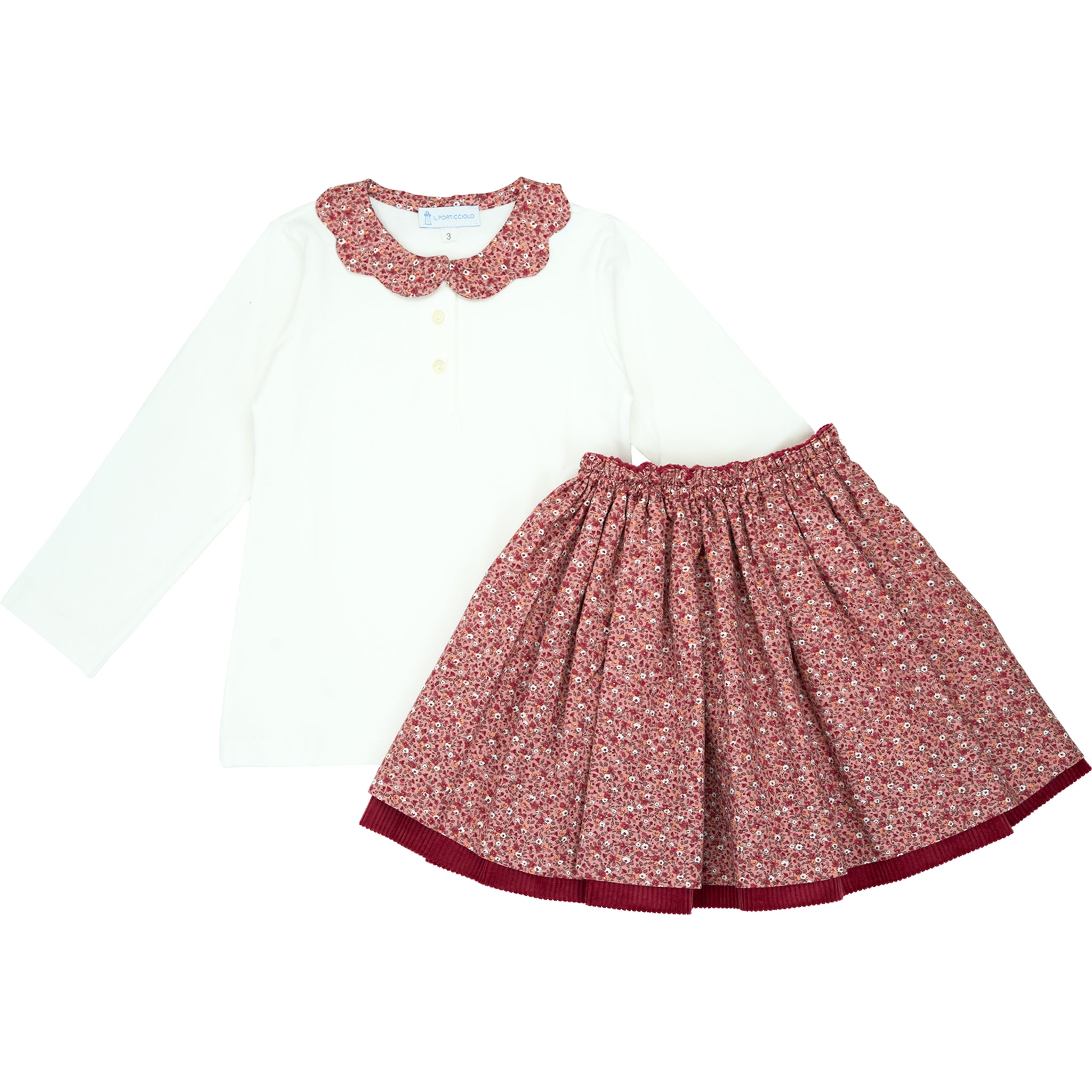 Giuditta Double Skirt - Cherry