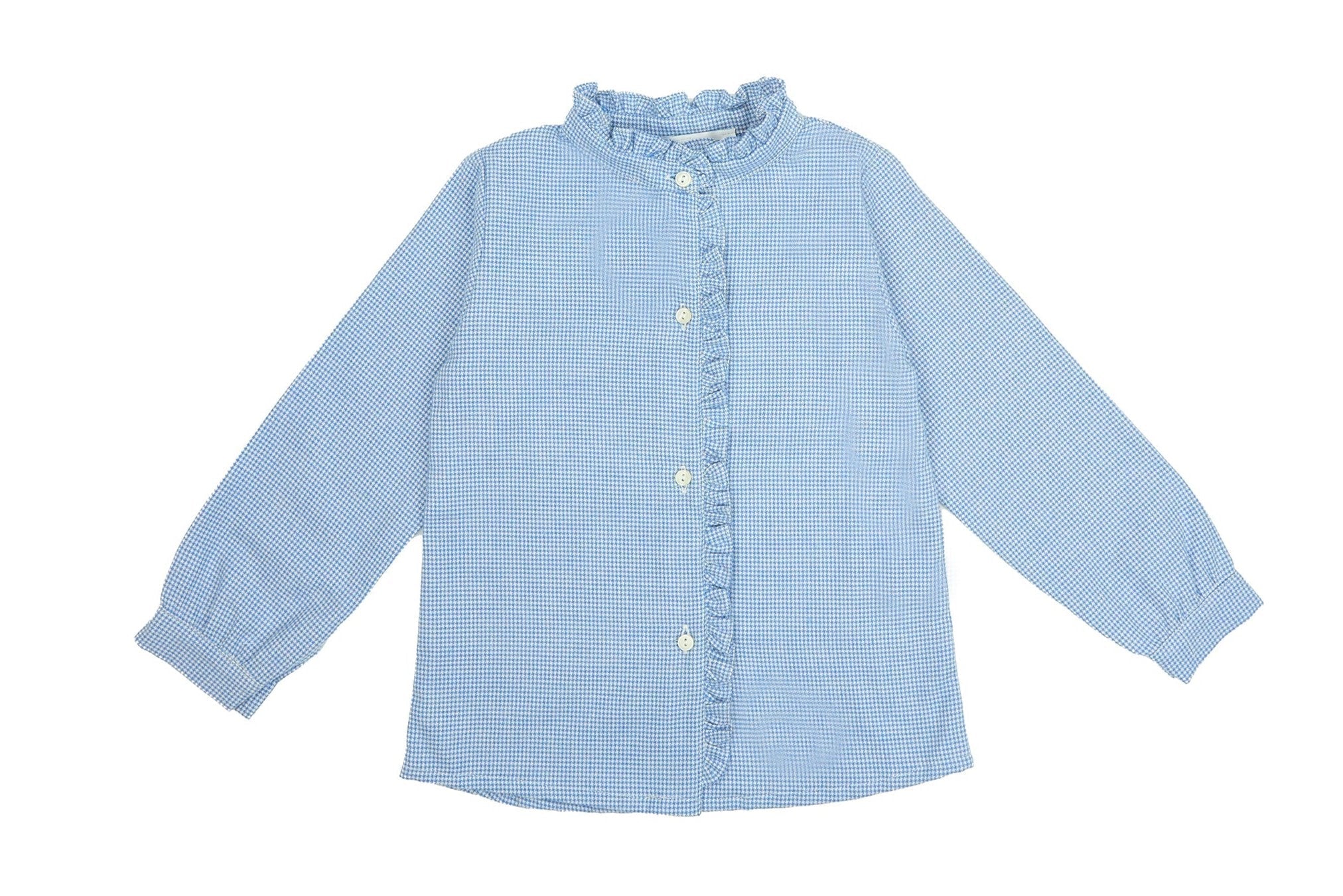 Girl Shirt Flanella - Light Blue Nailhead